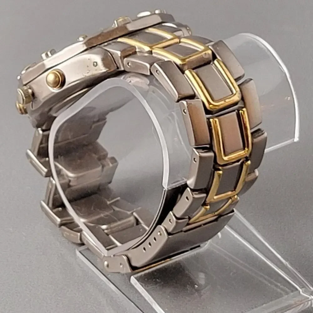 Vintage Titanium Chronograph Wristwatch - Two-Tone Band, Japan Quartz Movement